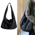 Women's Soft Black Nylon Shoulder Bag