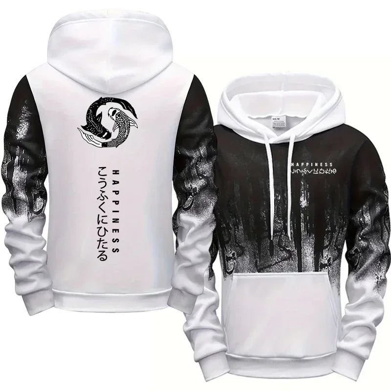 Japanese Fashion Men's Tracksuit Hoodies Sweatpants 2 Piece — product photo 5 of 6