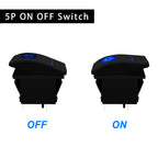 12v/24v Blue Led Compressor Rocker Switch SPST 5P — product photo 3 of 6