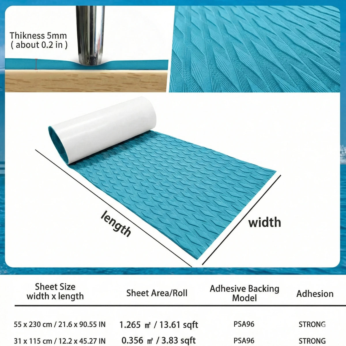 KXKZREN EVA Foam Boat Deck Sheet 2300x550mm — product photo 4 of 6