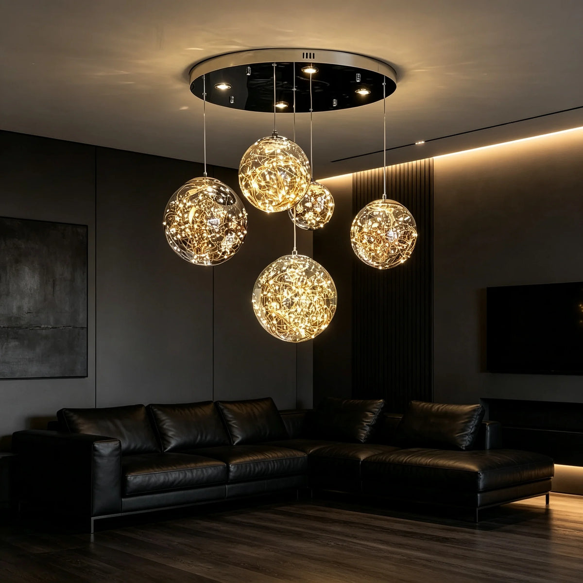 Nordic Glass Chandelier Multi-Light Pendant Light for Dining — product photo 5 of 6