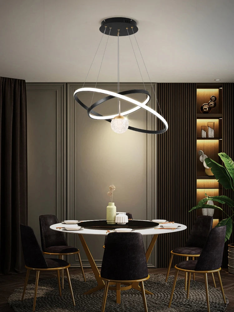 Modern Round LED Chandeliers for Living Room Dining — product photo 4 of 6