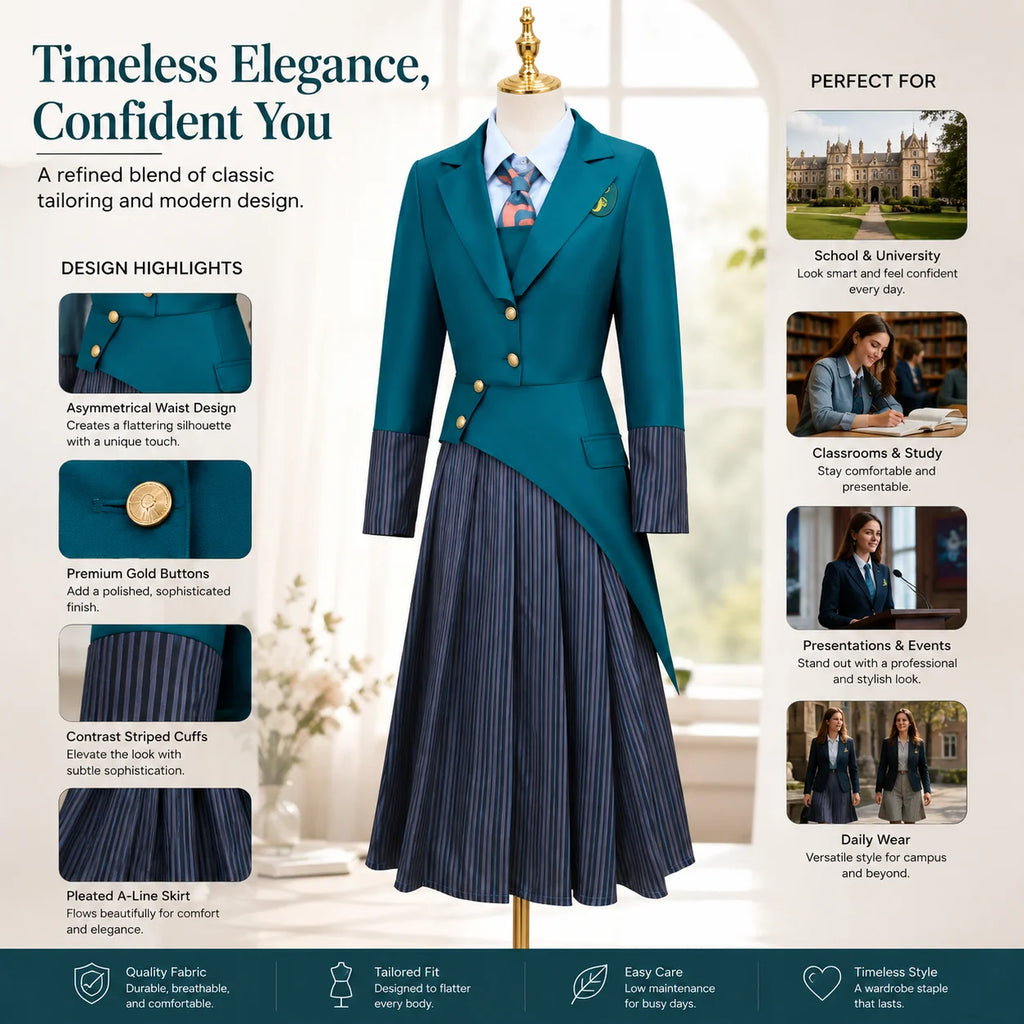 Witch Cosplay Costume for Women Glynda Elphaba School — product photo 4 of 6