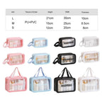 Dry-wet separation double transparent PU makeup bag portable — main product photo