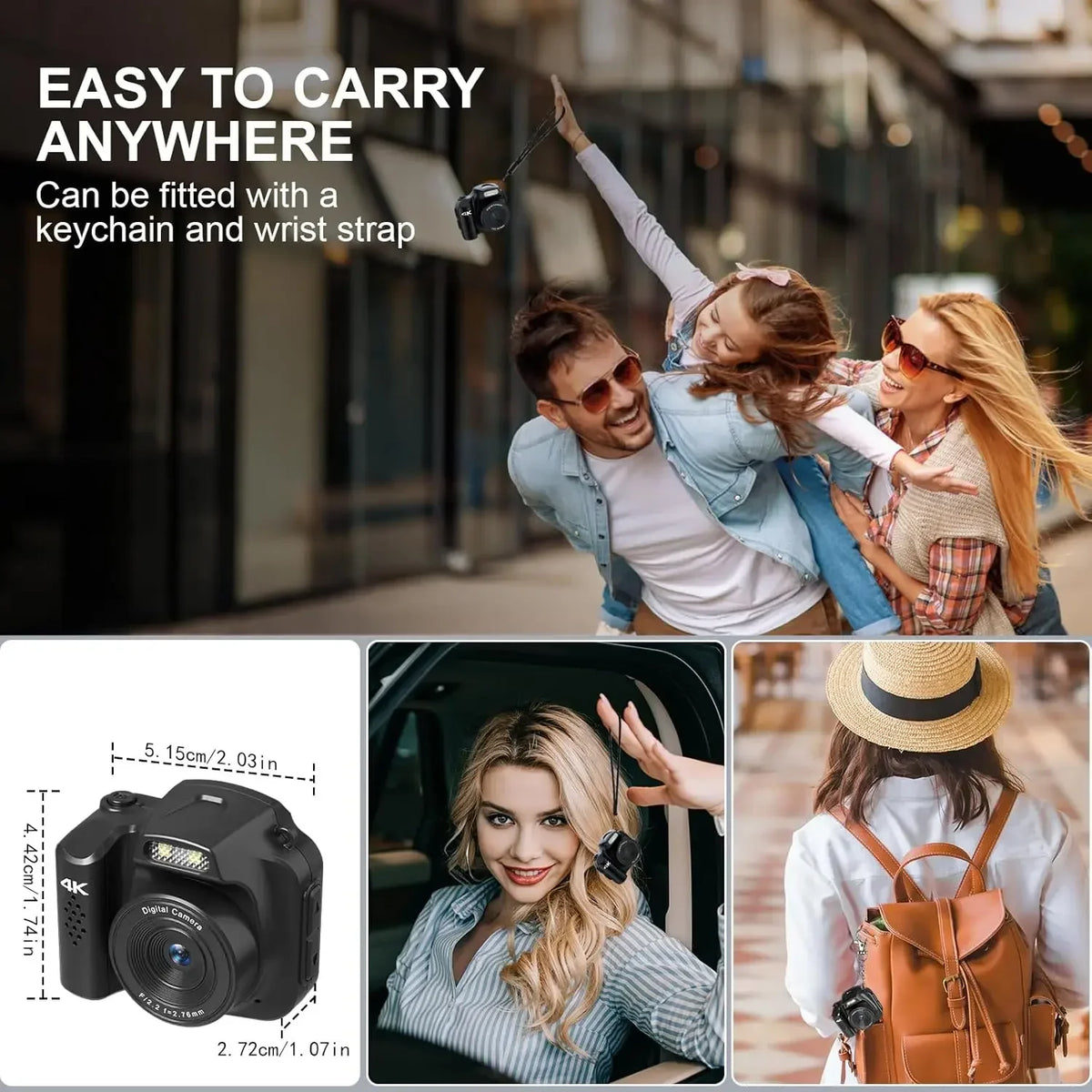 Mini Keychain Camera 4K HD Retro Digital Camera — product photo 5 of 6