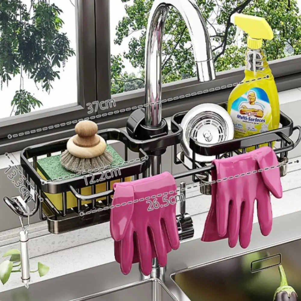 Space Aluminum Kitchen Sink Drain Rack Bathroom Organizer — product photo 5 of 6
