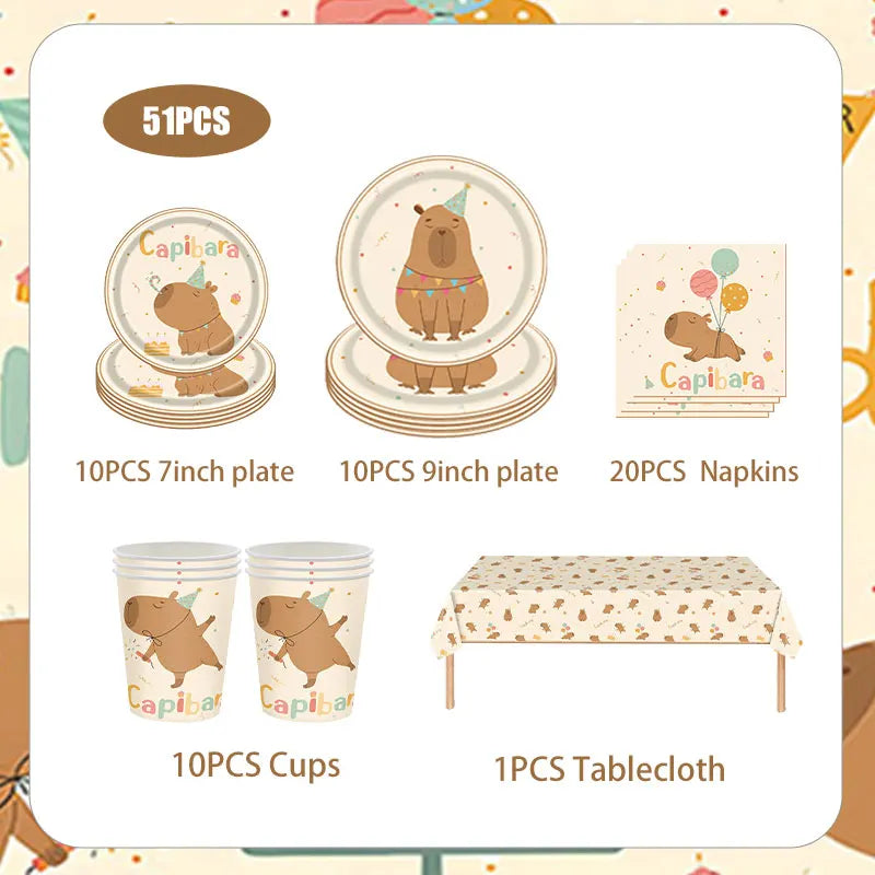 Capybara Birthday Party Decoration Tableware Theme Candy Box — product photo 3 of 5