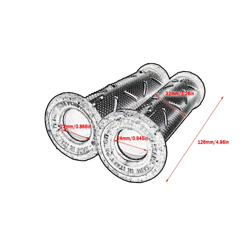1pair 22mm Motorcycle Rubber Handlebar Grips Non-slip Motorbike — product photo 3 of 6