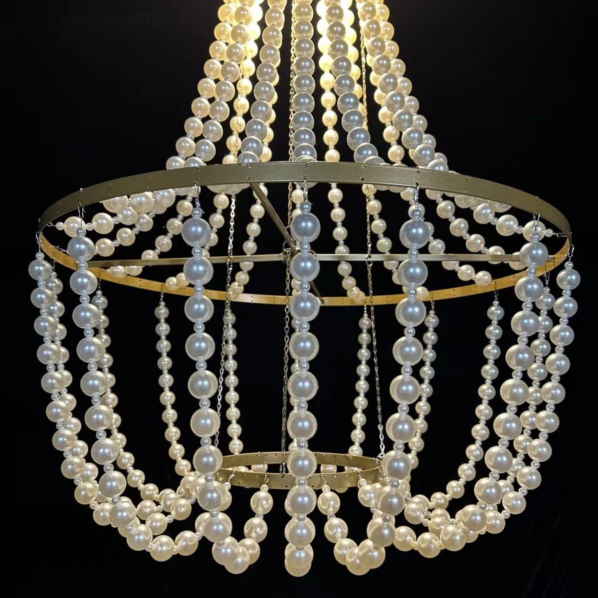 wedding hall European wrought iron pearl chandelier ceiling — product photo 2 of 5