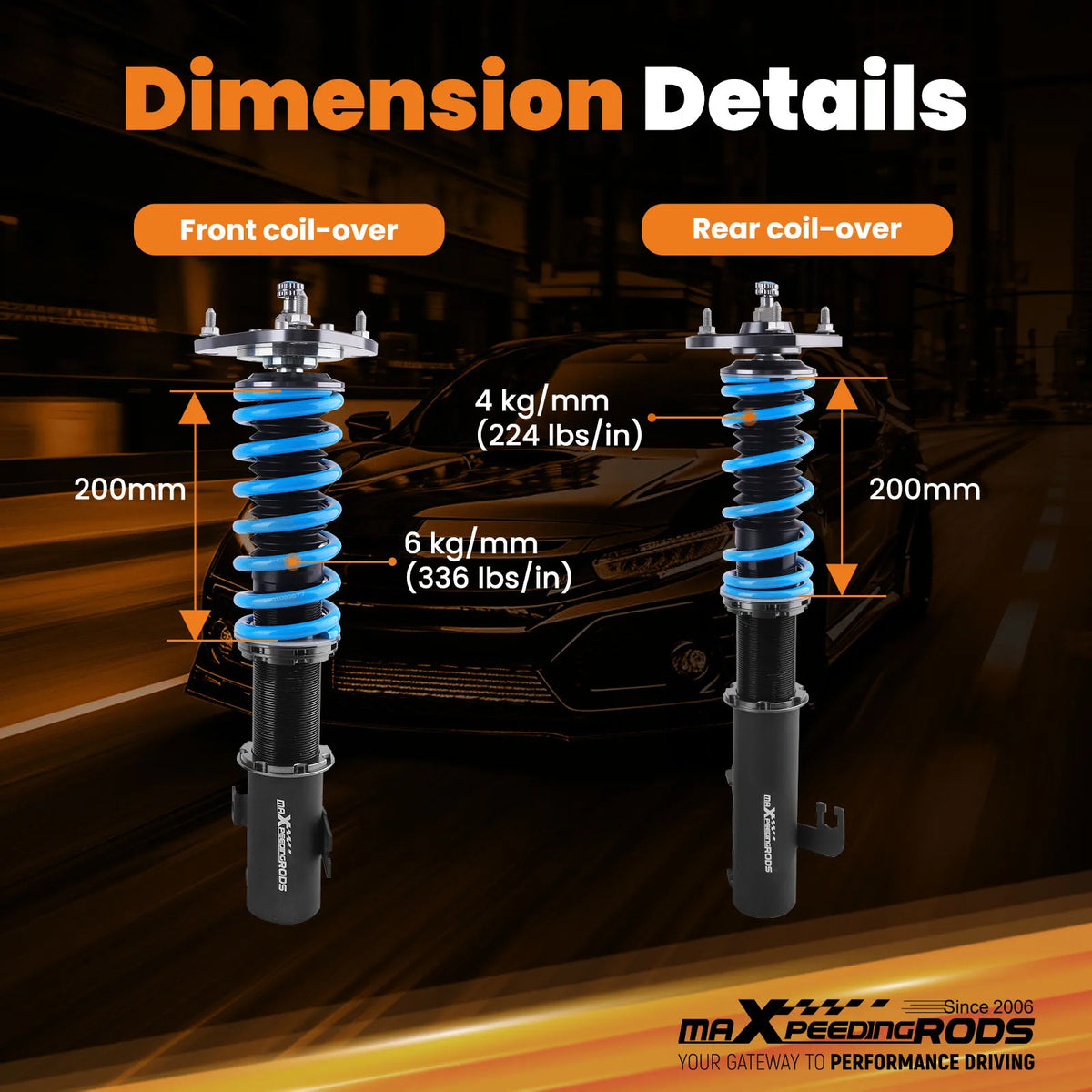 MaXpeedingrods 24 Level Coilover Suspension Kit for Subaru — product photo 4 of 6