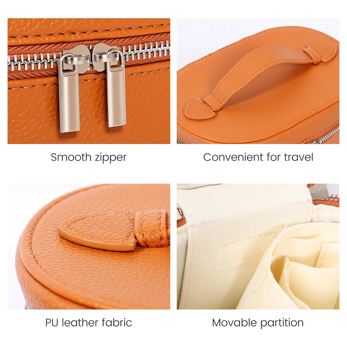 PU Leather Makeup Bag Large Capacity Portable Travel — product photo 5 of 6