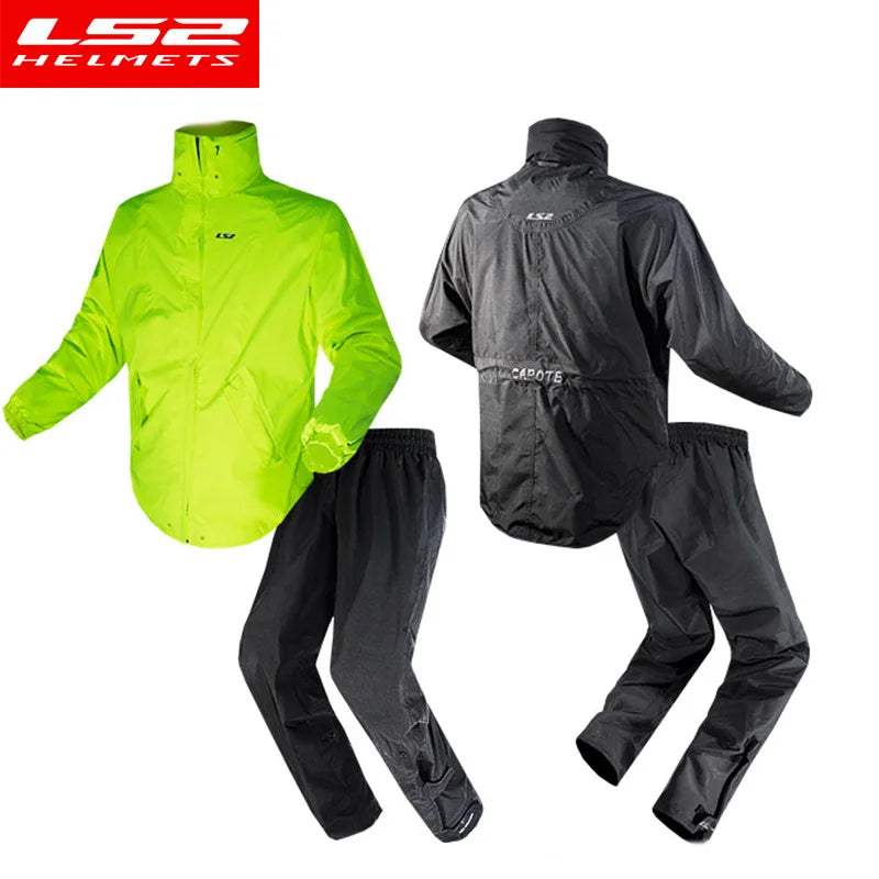 LS2 Motorcycle Raincoat Suit Storm-Proof Jacket Pants for — product photo 4 of 5