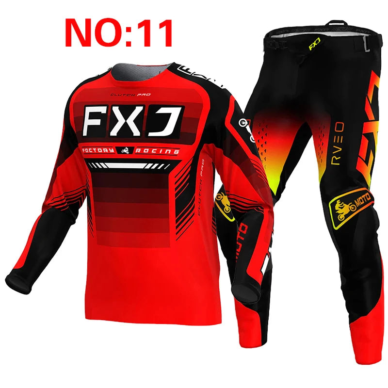 NEW 2025 FXJ black enduro motocross gear set — product photo 5 of 6