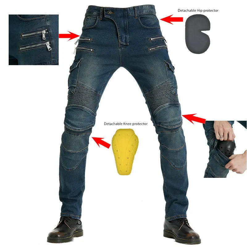 Men's Fashion Motorcycle Jeans Outdoor Riding Rider Black — product photo 4 of 6