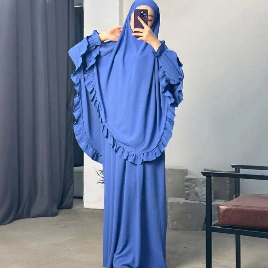 Eid Ramadan Abaya Khimar Set Muslim Women Prayer