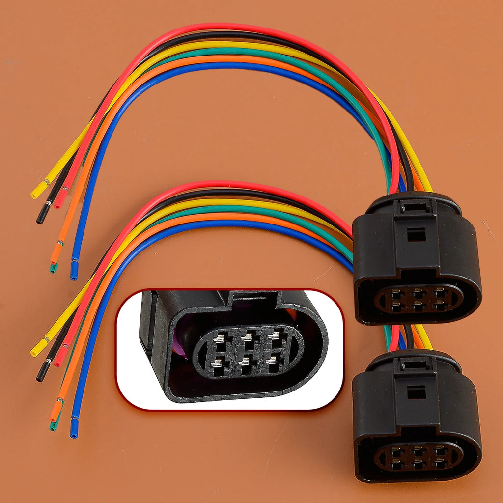2Pcs 6Pin Car Auto Taillight Lamp Socket Plug — main product photo