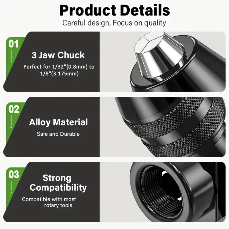 Premium Rotary Tool Chuck Set-Quick Change Drill Adapter — product photo 4 of 6