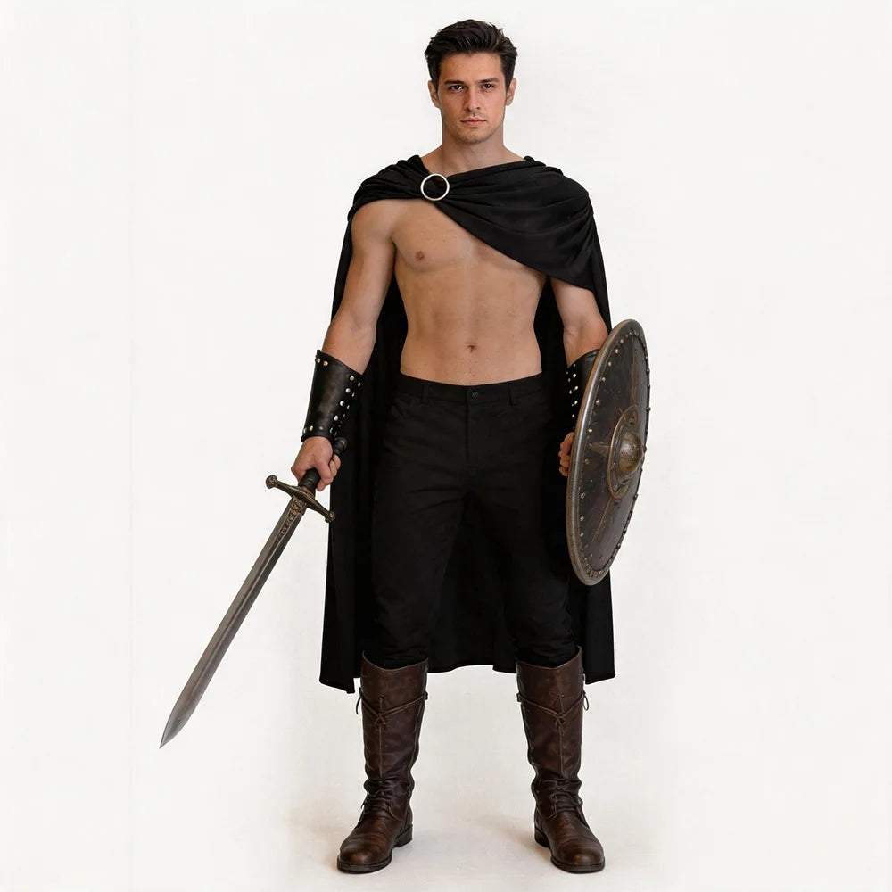 Roman Knight Spartan Cosplay Cloak Wristguard Costume Outfits — product photo 5 of 6