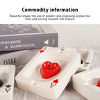 European Poker Ashtray Red Heart A Creative Porcelain — product photo 4 of 6