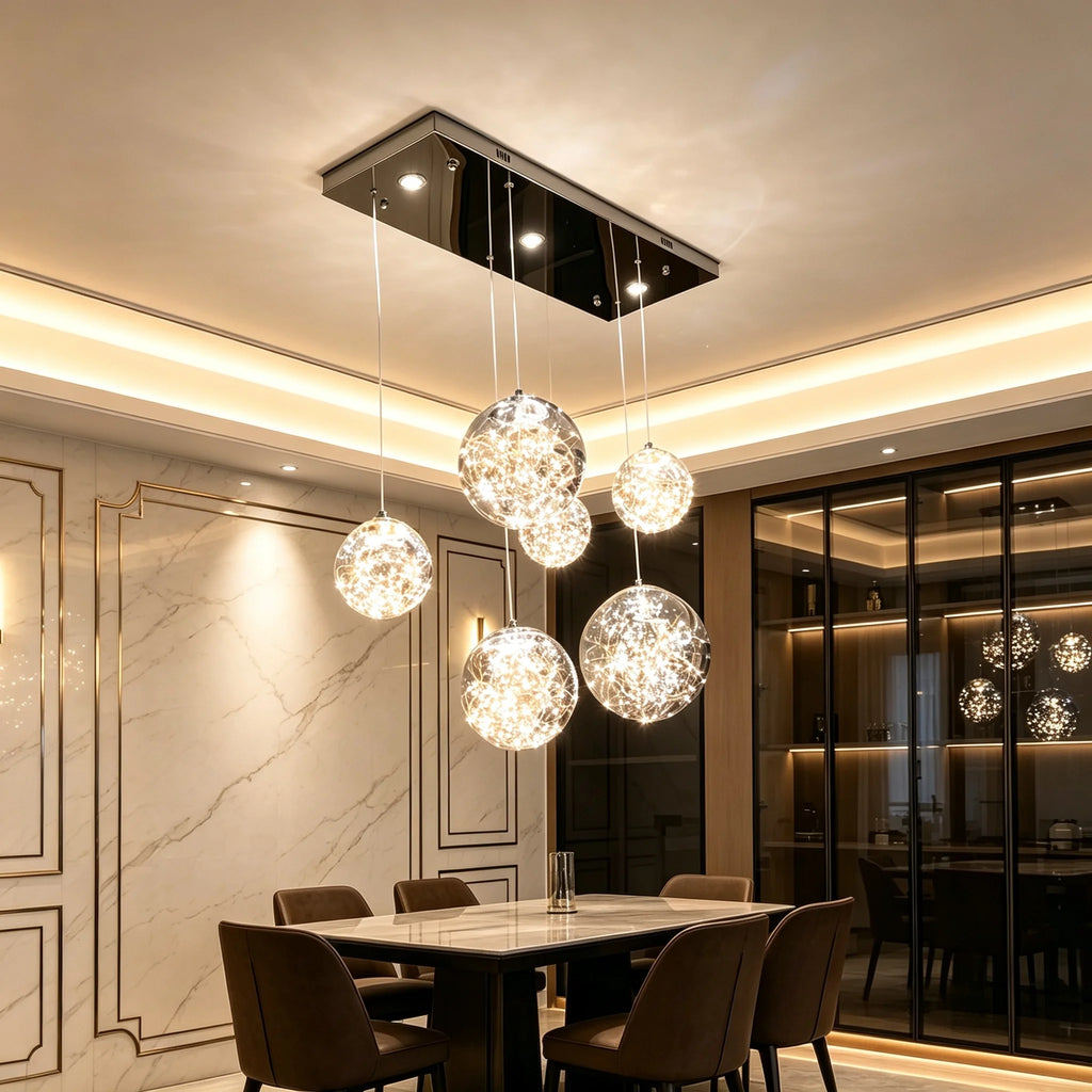 Nordic Glass Chandelier Multi-Light Pendant Light for Dining — product photo 2 of 6