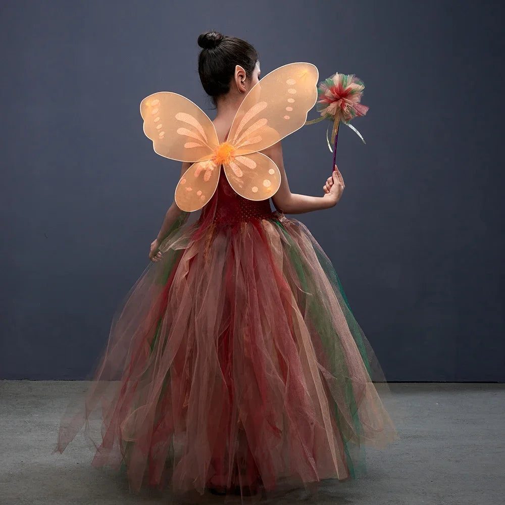 Girls Flower Fairy Dress Up Princess Dress With — product photo 4 of 6