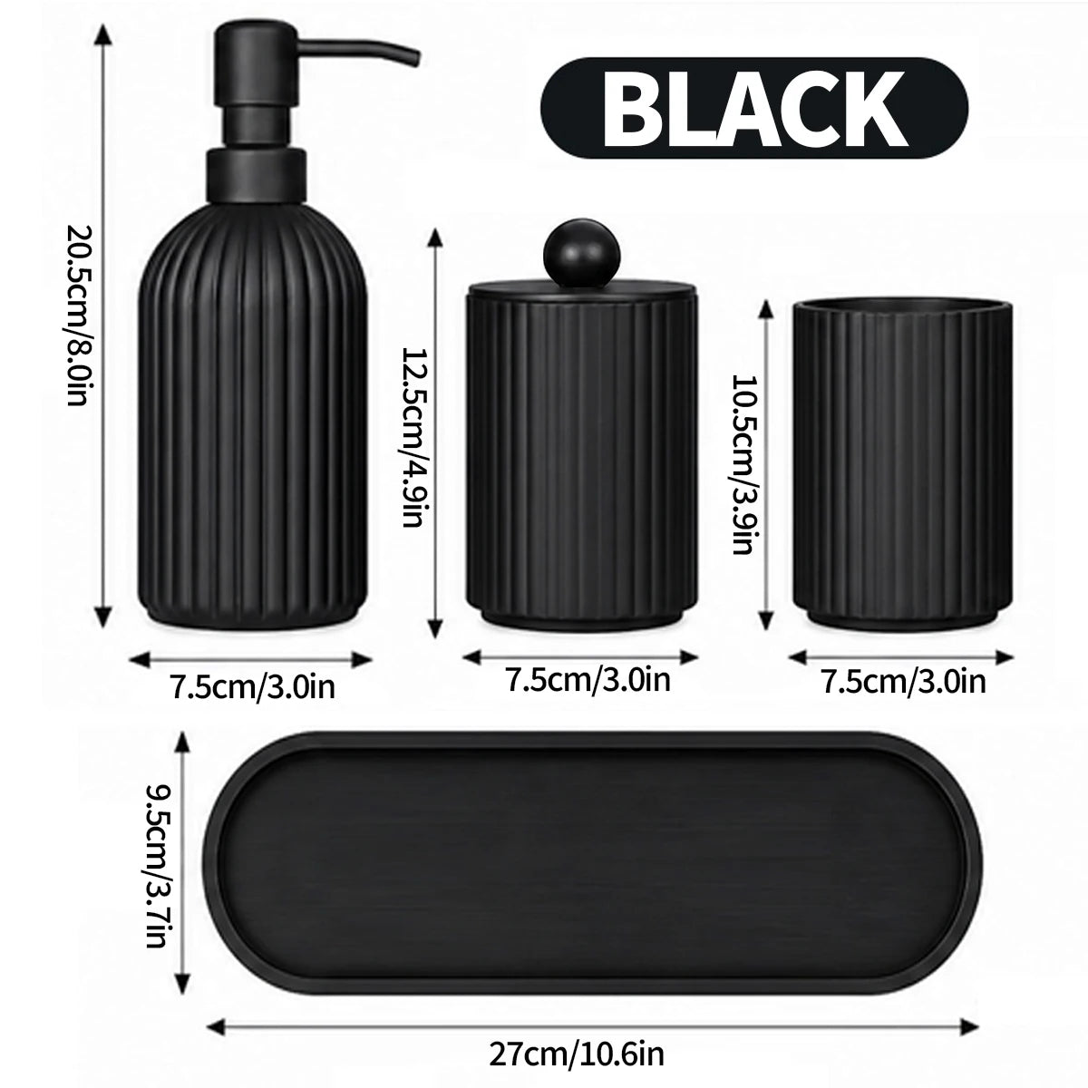 Elegant Black Bathroom Set — product photo 3 of 6