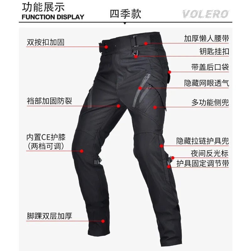 Waterproof Motorcycle Pants Breathable Elastic High Waisted Anti — product photo 3 of 6