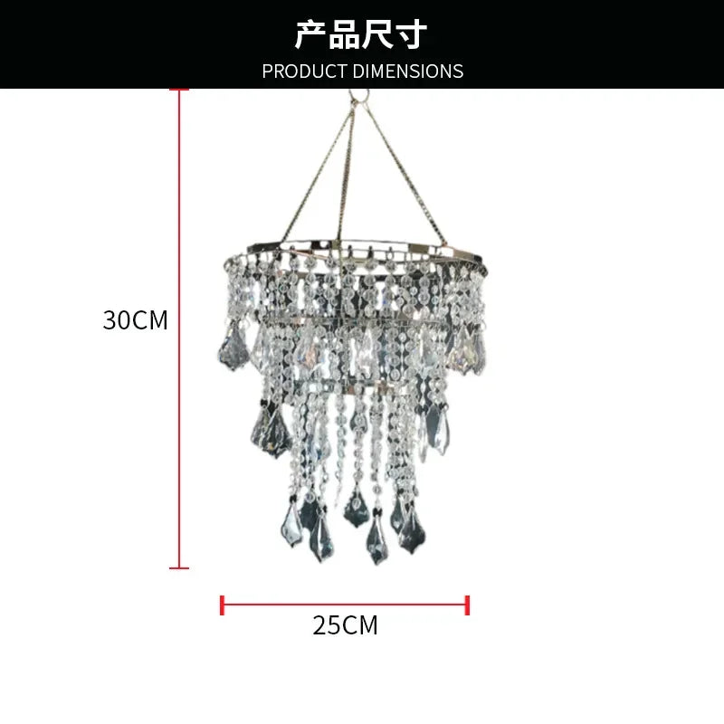 Wrought iron branch acrylic beaded chandelier wedding branch — product photo 4 of 6