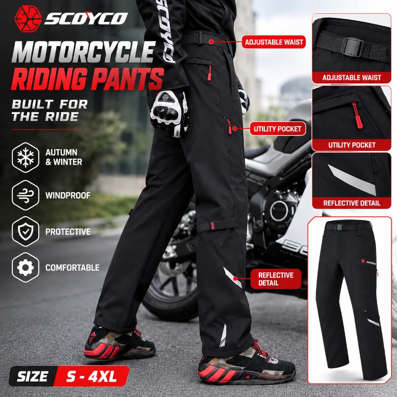 SCOYCO Motorcycle Riding Pants Men Autumn Winter Protective — product photo 2 of 5