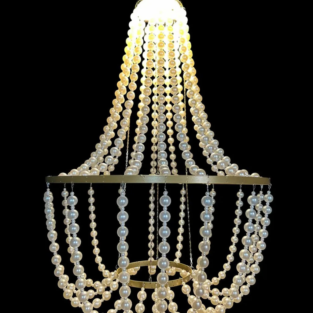 wedding hall European wrought iron pearl chandelier ceiling — main product photo