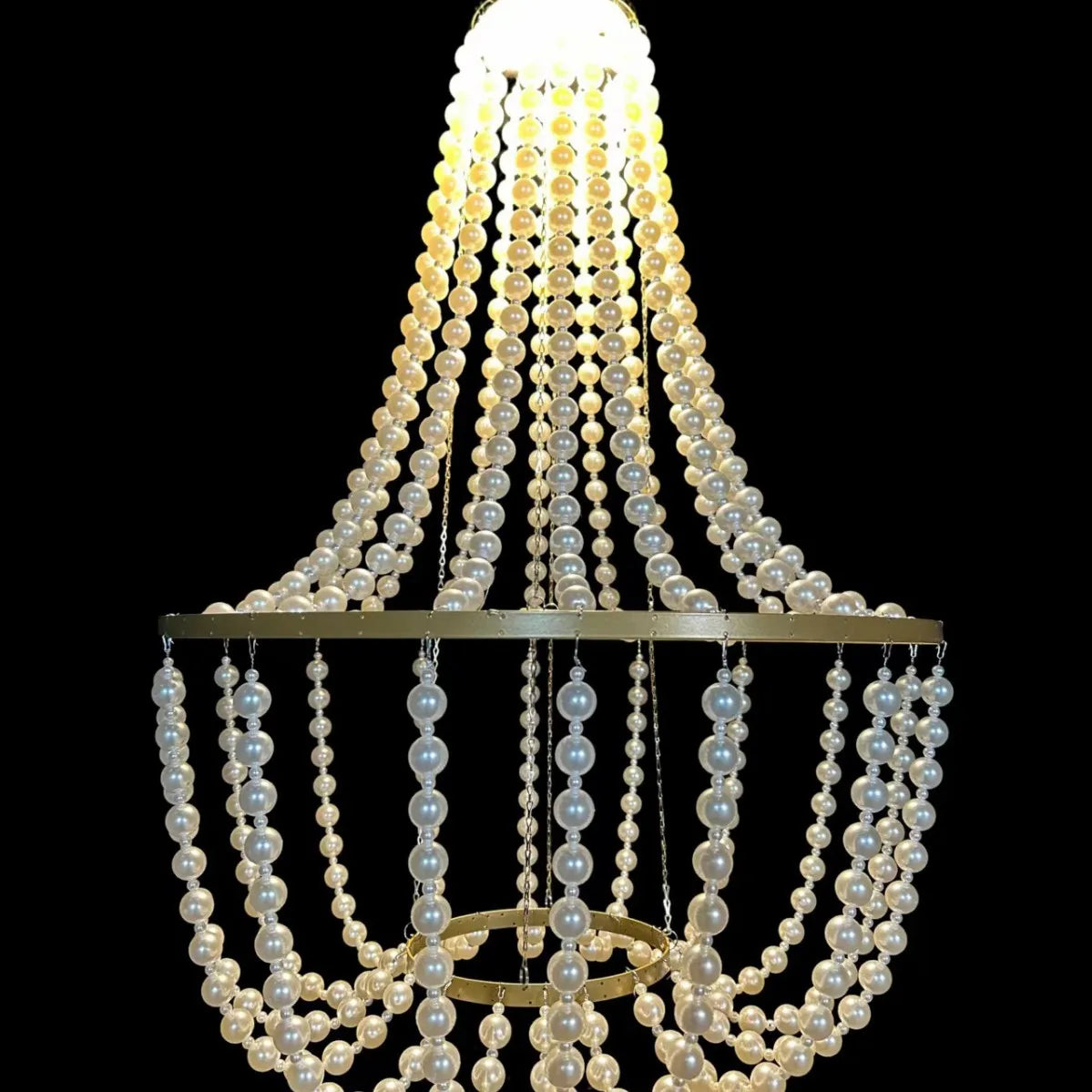 wedding hall European wrought iron pearl chandelier ceiling — main product photo