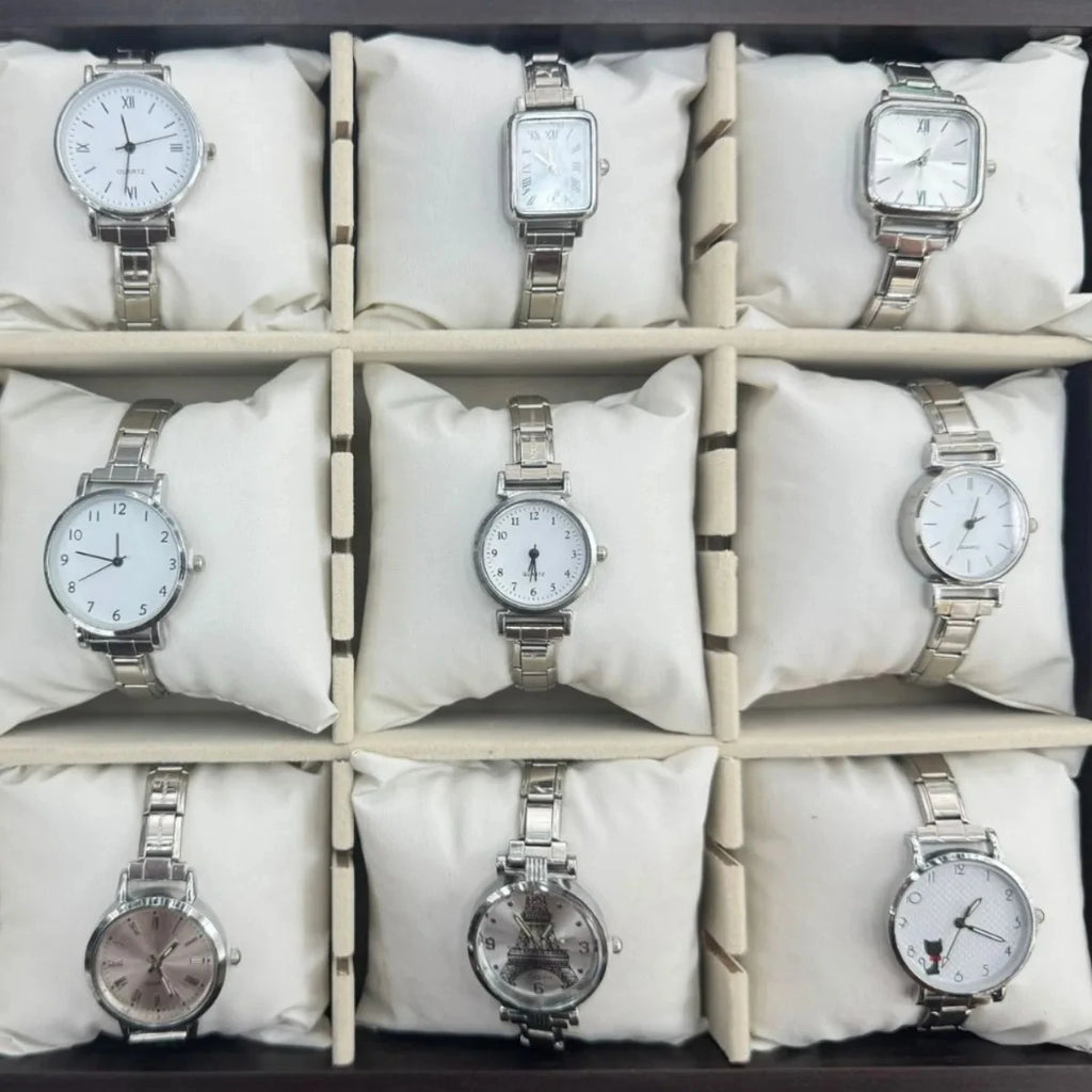 Unisex Elastic Stainless Steel Wristwatch Minimal Round Dial — main product photo