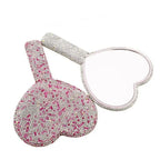Cute Rhinestone Makeup Mirror Round Square Heart Shape — product photo 5 of 6