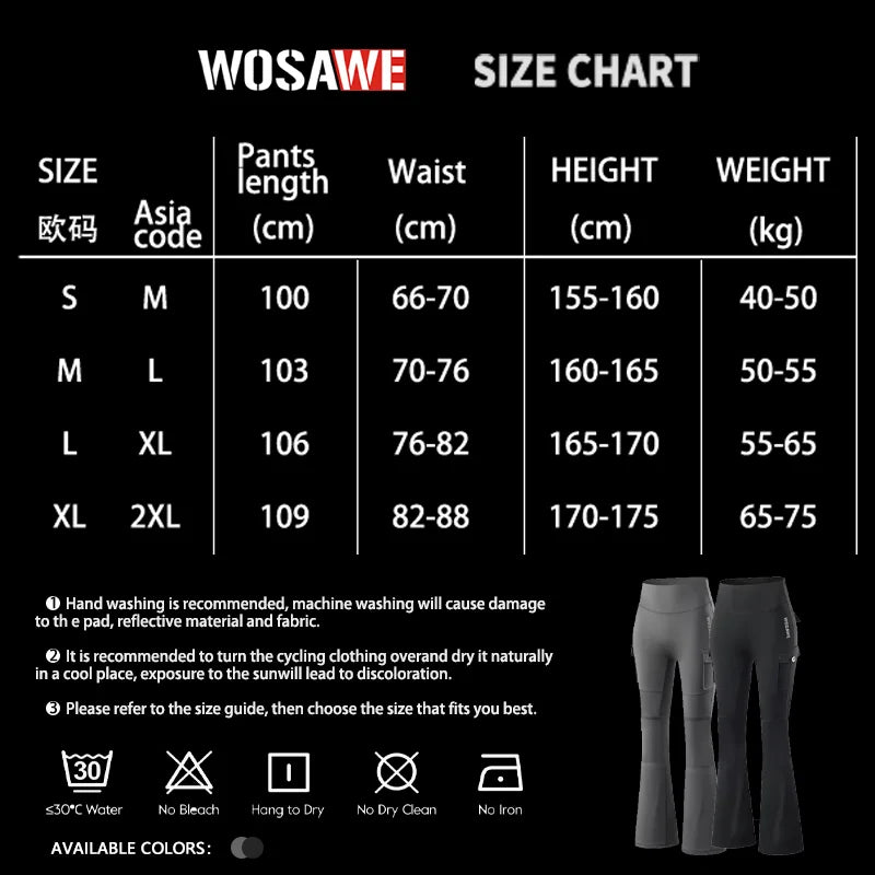 WOSAWE Women's Motorcycle Flare Pants with Knee Pads — product photo 5 of 6