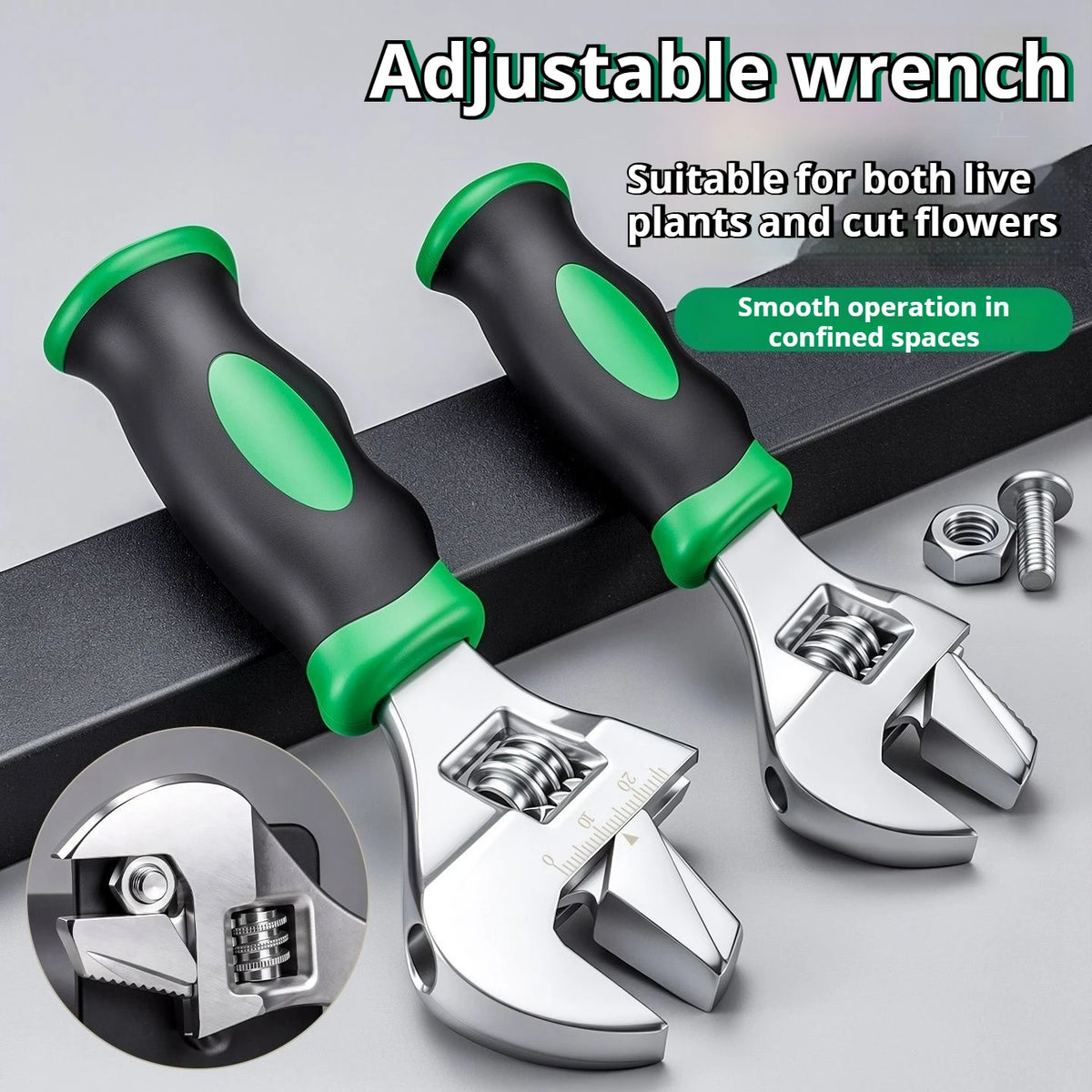 Short Handle Adjustable Wrench Mini Pipe Wrench Large — main product photo