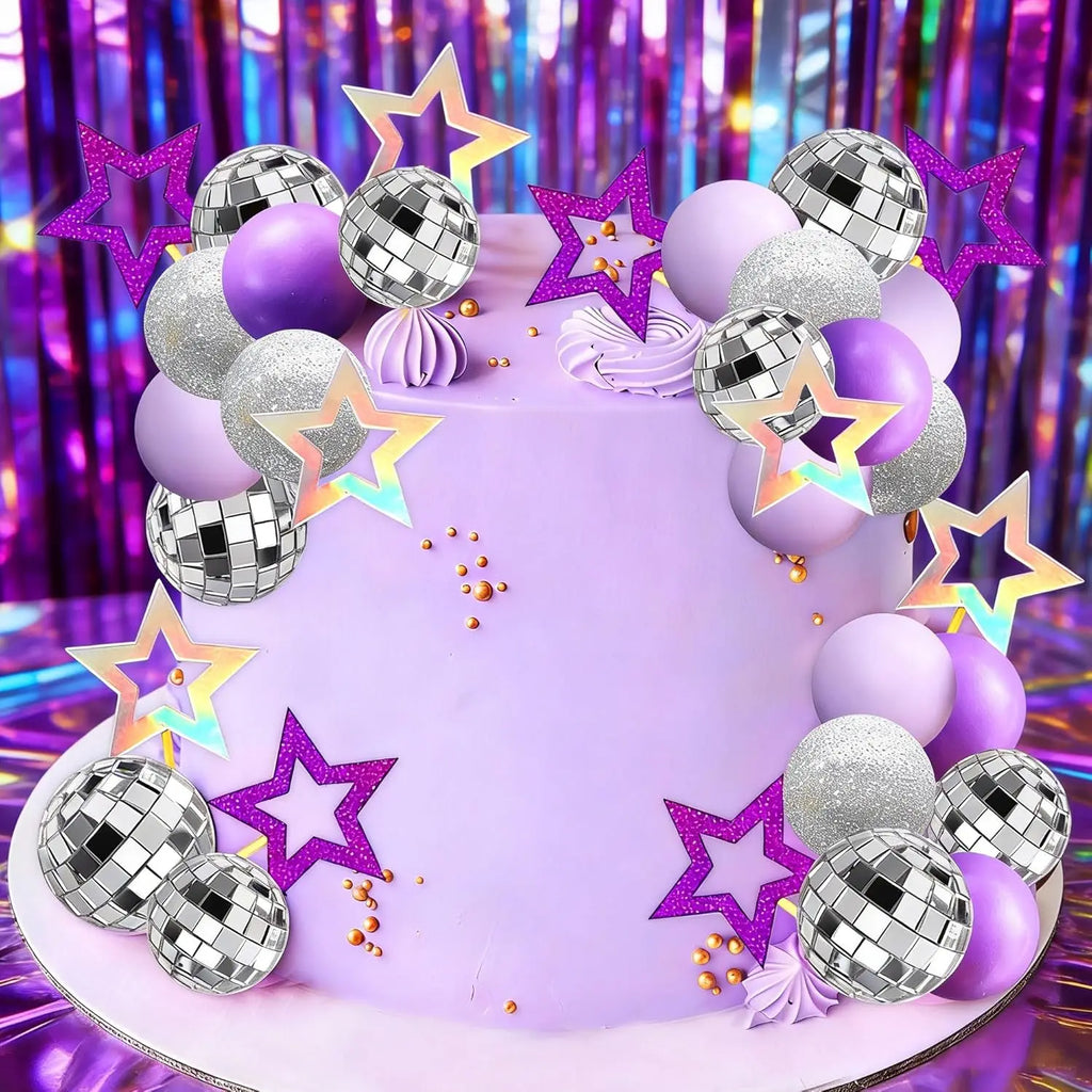 Disco Ball & Star Cake Topper Set — product photo 4 of 5