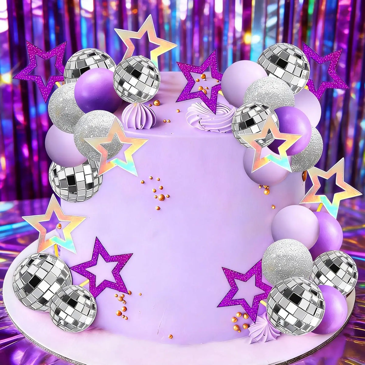Disco Ball & Star Cake Topper Set — product photo 4 of 5