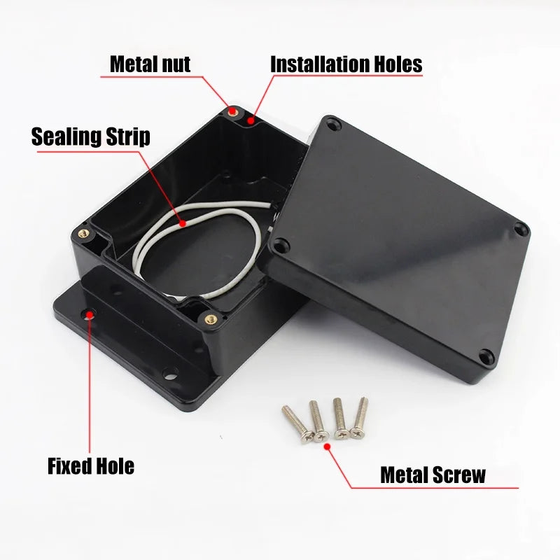 ABS Flame-Retardant Plastic Waterproof Box Black Outdoor IP67 — product photo 2 of 5