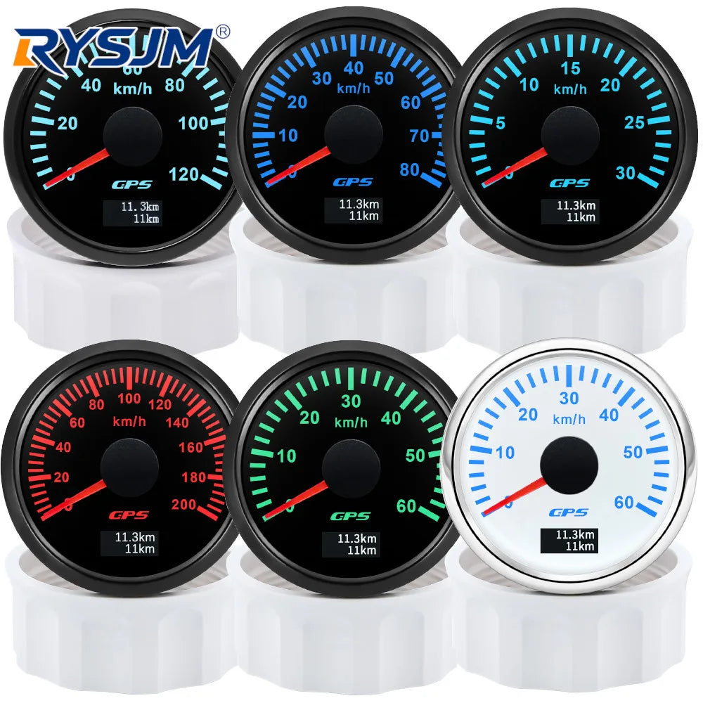 Waterproof 52MM GPS Speedometer 200km/h 120km/h 60 km/h — main product photo