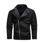 Fashion Leather Jacket Men Winter Fleece Warm Zipper — product photo 5 of 6