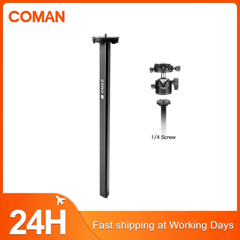 COMAN Zero Tripod Center Column 1/4" Screw Professional — main product photo