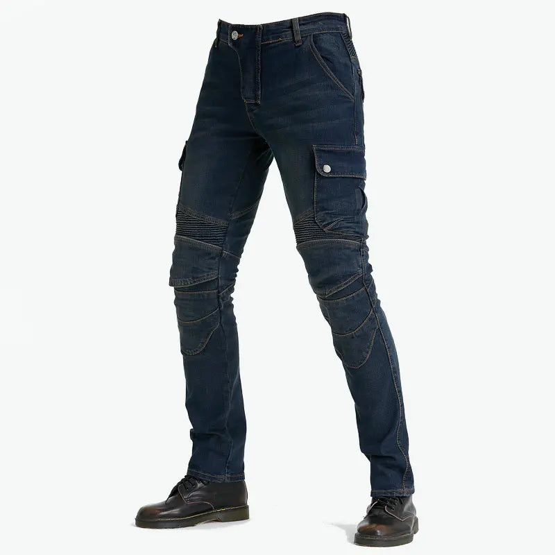 Men Multi Pocket Kevlar Motorcycle Riding Jeans Stretch — product photo 2 of 6