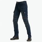 Men Multi Pocket Kevlar Motorcycle Riding Jeans Stretch — product photo 2 of 6