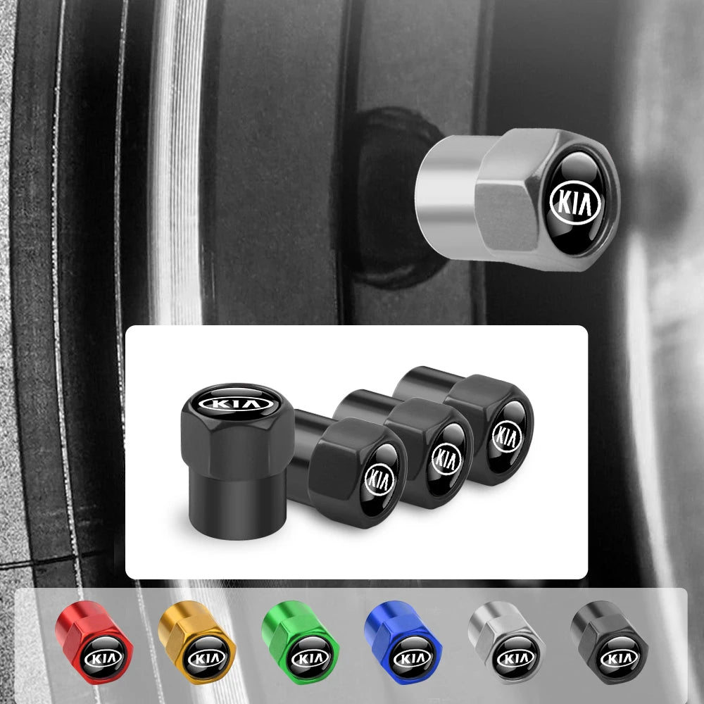 4PCS Car Badge Wheel Tires Valve Caps Metal — main product photo