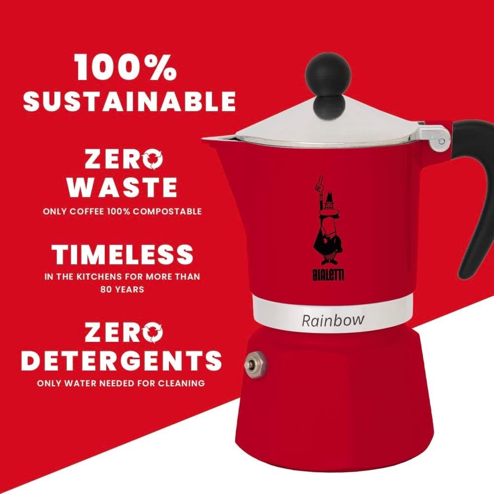 AINBOW 3-Cup Red Moka Pot Coffee Maker Portable — product photo 7 of 7