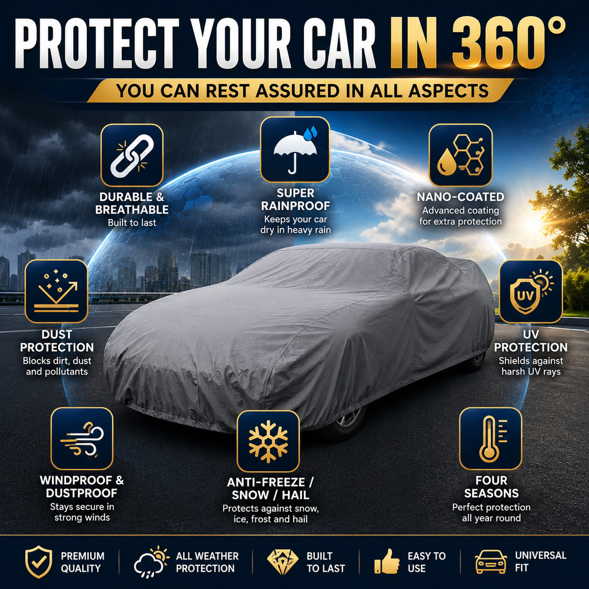 Custom Fit Waterproof Car Cover for 2016-2026 Alfa — product photo 8 of 8