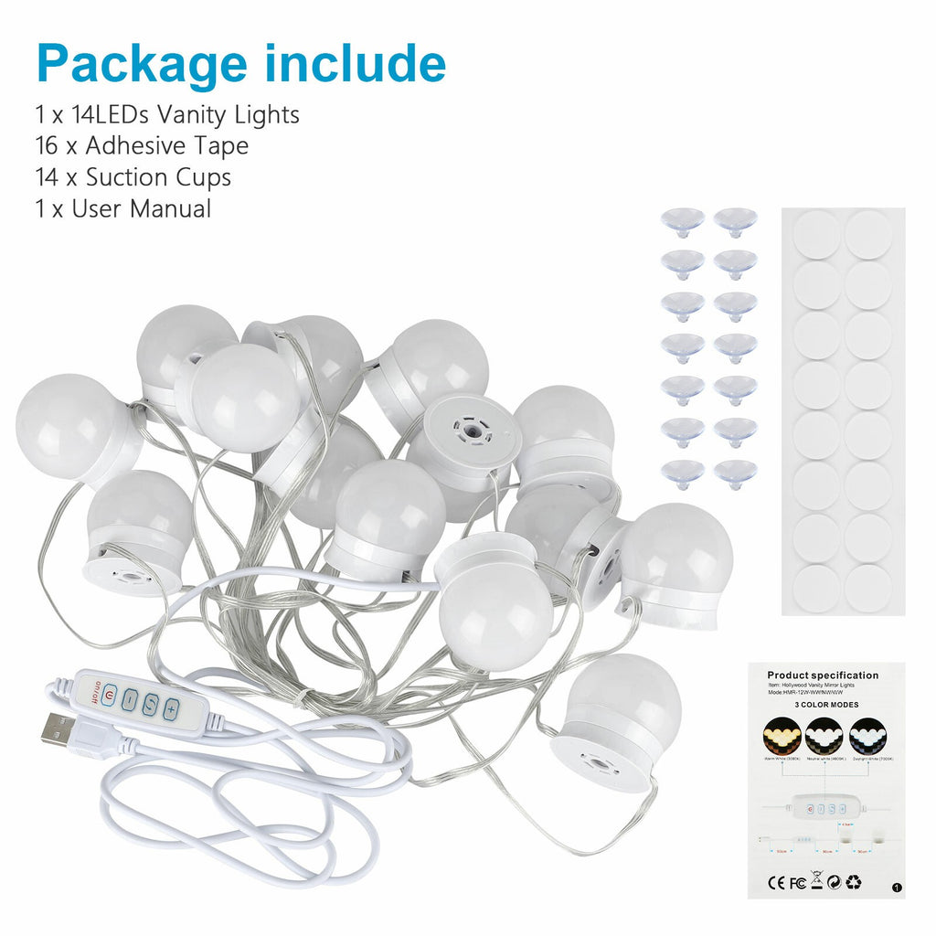 NEW 14PCS Make Up Mirror Lights Kit Bulbs — product photo 4 of 11