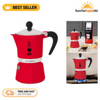 AINBOW 3-Cup Red Moka Pot Coffee Maker Portable — main product photo