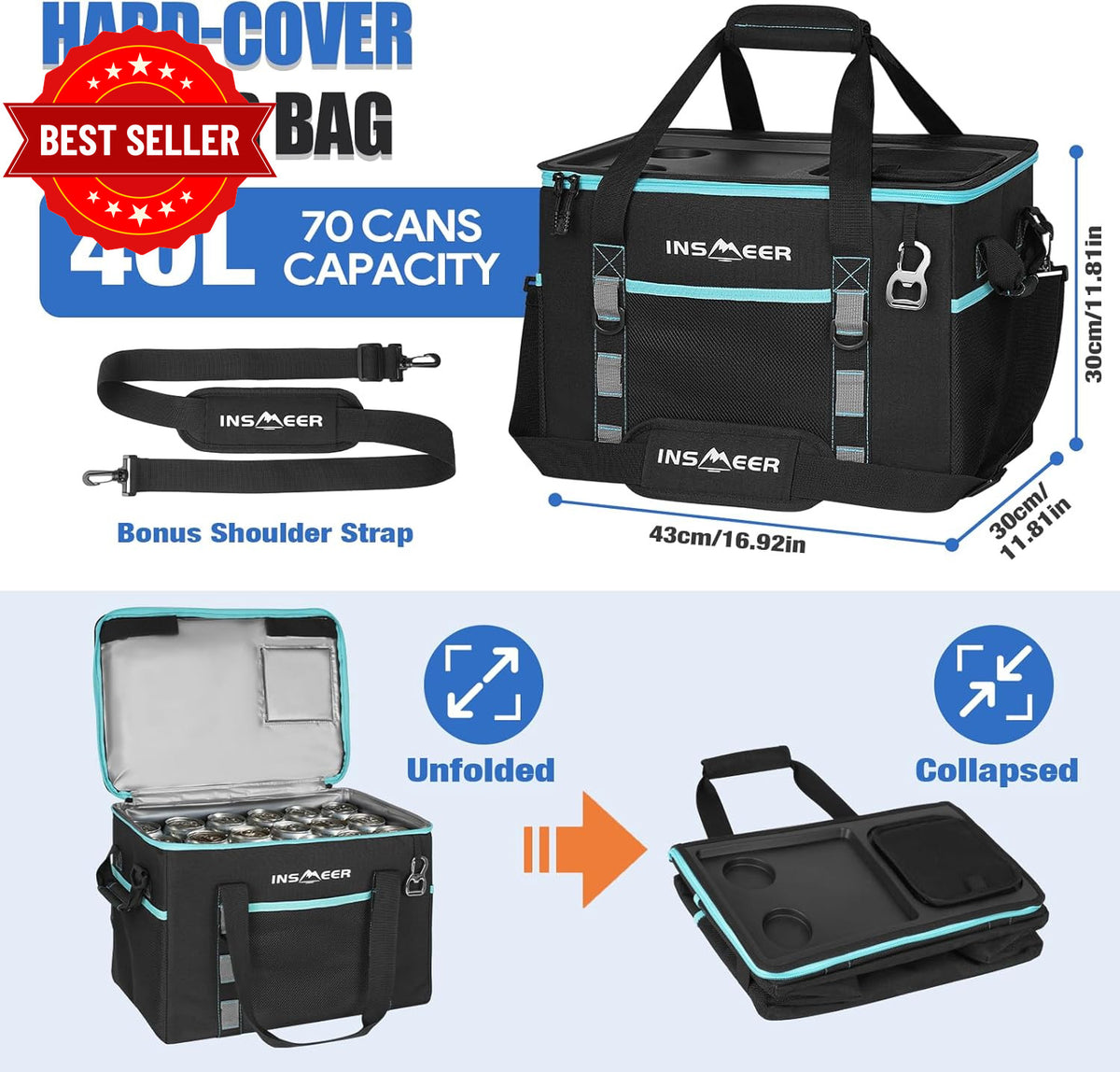 Soft Cooler Bag with Hard Shell & 2 — product photo 2 of 12
