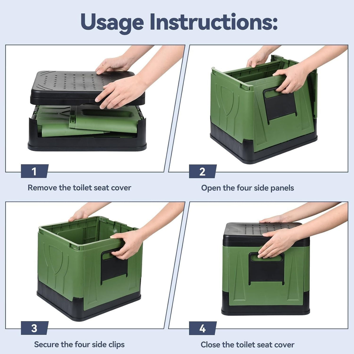Portable Foldable Camping Toilet for Adult Large Travel — product photo 4 of 8